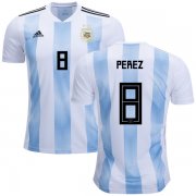 Wholesale Cheap Argentina #8 Perez Home Kid Soccer Country Jersey