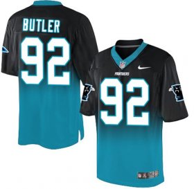 Wholesale Cheap Nike Panthers #92 Vernon Butler Black/Blue Men\'s Stitched NFL Elite Fadeaway Fashion Jersey