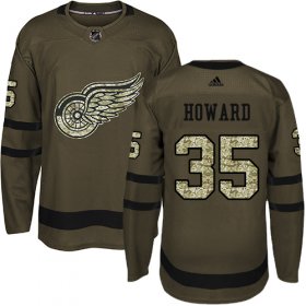 Wholesale Cheap Adidas Red Wings #35 Jimmy Howard Green Salute to Service Stitched NHL Jersey