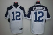 Wholesale Cheap Nike Cowboys #12 Roger Staubach White Thanksgiving Throwback Men's Stitched NFL Elite Jersey