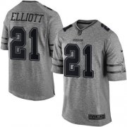 Wholesale Cheap Nike Cowboys #21 Ezekiel Elliott Gray Men's Stitched NFL Limited Gridiron Gray Jersey
