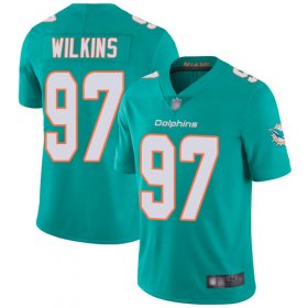 Wholesale Cheap Nike Dolphins #97 Christian Wilkins Aqua Green Team Color Men\'s Stitched NFL Vapor Untouchable Limited Jersey