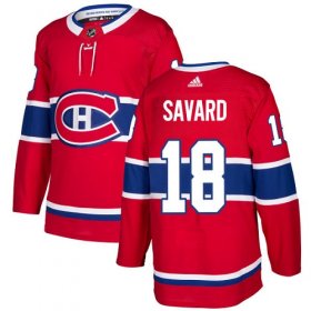 Wholesale Cheap Adidas Canadiens #18 Serge Savard Red Home Authentic Stitched NHL Jersey