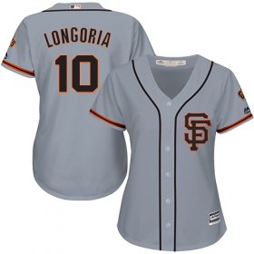 Wholesale Cheap Giants #10 Evan Longoria Grey Road 2 Women\'s Stitched MLB Jersey
