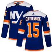 Wholesale Cheap Adidas Islanders #15 Cal Clutterbuck Blue Authentic Alternate Stitched NHL Jersey