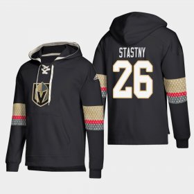 Wholesale Cheap Vegas Golden Knights #26 Paul Stastny Black adidas Lace-Up Pullover Hoodie