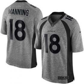 Wholesale Cheap Nike Broncos #18 Peyton Manning Gray Men\'s Stitched NFL Limited Gridiron Gray Jersey