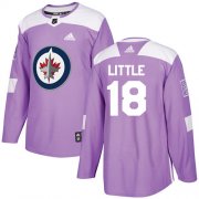 Wholesale Cheap Adidas Jets #18 Bryan Little Purple Authentic Fights Cancer Stitched NHL Jersey