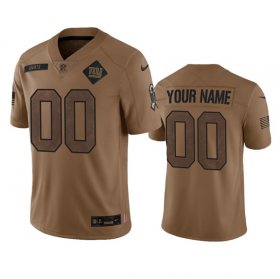 Wholesale Cheap Men\'s New York Giants Active Player Custom 2023 Brown Salute To Setvice Limited Football Stitched Jersey