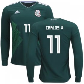 Wholesale Cheap Mexico #11 Carlos V Home Long Sleeves Kid Soccer Country Jersey
