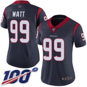 Wholesale Cheap Nike Texans #99 J.J. Watt Navy Blue Team Color Women\'s Stitched NFL 100th Season Vapor Limited Jersey