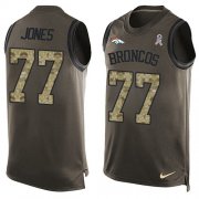 Wholesale Cheap Nike Broncos #77 Sam Jones Green Men's Stitched NFL Limited Salute To Service Tank Top Jersey