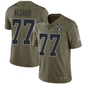 Wholesale Cheap Nike Raiders #77 Lyle Alzado Olive Men\'s Stitched NFL Limited 2017 Salute To Service Jersey