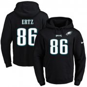 Wholesale Cheap Nike Eagles #86 Zach Ertz Black Name & Number Pullover NFL Hoodie