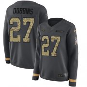 Wholesale Cheap Nike Ravens #27 J.K. Dobbins Anthracite Salute to Service Women's Stitched NFL Limited Therma Long Sleeve Jersey