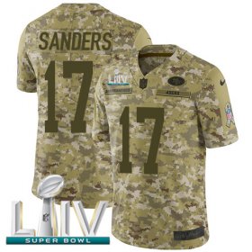 Wholesale Cheap Nike 49ers #17 Emmanuel Sanders Camo Super Bowl LIV 2020 Men\'s Stitched NFL Limited 2018 Salute To Service Jersey