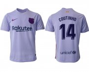 Wholesale Cheap Men 2021-2022 Club Barcelona away aaa version purple 14 Soccer Jersey