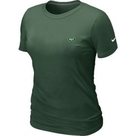 Wholesale Cheap Women\'s Nike New York Jets Chest Embroidered Logo T-Shirt Green