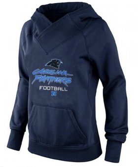 Wholesale Cheap Women\'s Carolina Panthers Big & Tall Critical Victory Pullover Hoodie Navy Blue