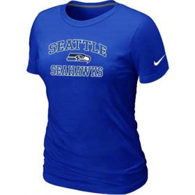 Wholesale Cheap Women\'s Nike Seattle Seahawks Heart & Soul NFL T-Shirt Blue