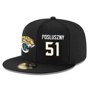 Wholesale Cheap Jacksonville Jaguars #51 Paul Posluszny Snapback Cap NFL Player Black with White Number Stitched Hat