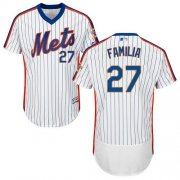Wholesale Cheap Mets #27 Jeurys Familia White(Blue Strip) Flexbase Authentic Collection Alternate Stitched MLB Jersey
