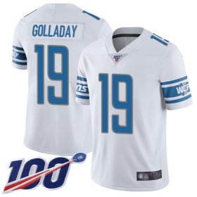Wholesale Cheap Nike Lions #19 Kenny Golladay White Youth Stitched NFL 100th Season Vapor Limited Jersey