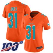 Wholesale Cheap Nike Dolphins #31 Byron Jones Orange Women's Stitched NFL Limited Inverted Legend 100th Season Jersey