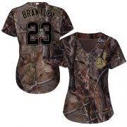 Wholesale Cheap Indians #23 Michael Brantley Camo Realtree Collection Cool Base Women's Stitched MLB Jersey