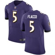 Wholesale Cheap Nike Ravens #5 Joe Flacco Purple Team Color Men's Stitched NFL Vapor Untouchable Elite Jersey