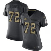 Wholesale Cheap Nike Chiefs #72 Eric Fisher Black Women's Stitched NFL Limited 2016 Salute to Service Jersey