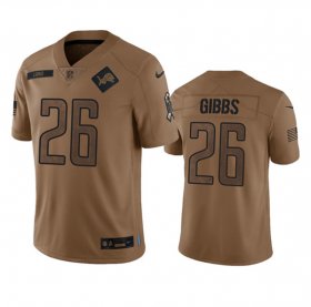 Wholesale Cheap Men\'s Detroit Lions #26 Jahmyr Gibbs 2023 Brown Salute To Service Limited Football Stitched Jersey