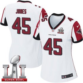 Wholesale Cheap Nike Falcons #45 Deion Jones White Super Bowl LI 51 Women\'s Stitched NFL Elite Jersey
