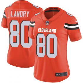 Wholesale Cheap Nike Browns #80 Jarvis Landry Orange Alternate Women\'s Stitched NFL Vapor Untouchable Limited Jersey