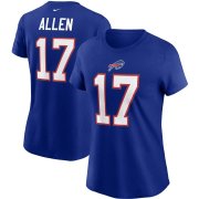 Wholesale Cheap Buffalo Bills #17 Josh Allen Nike Women's Team Player Name & Number T-Shirt Royal
