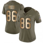 Wholesale Cheap Nike Redskins #86 Jordan Reed Olive/Gold Women's Stitched NFL Limited 2017 Salute to Service Jersey