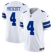 Wholesale Cheap Men's Dallas Cowboys #4 Dak Prescott White 2023 F.U.S.E. Vapor Limited Stitched Football Jersey