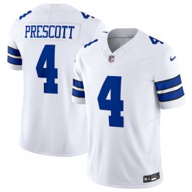 Wholesale Cheap Men\'s Dallas Cowboys #4 Dak Prescott White 2023 F.U.S.E. Vapor Limited Stitched Football Jersey