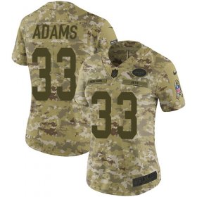 Wholesale Cheap Nike Jets #33 Jamal Adams Camo Women\'s Stitched NFL Limited 2018 Salute to Service Jersey
