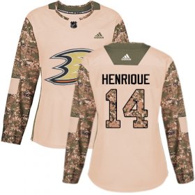 Wholesale Cheap Adidas Ducks #14 Adam Henrique Camo Authentic 2017 Veterans Day Women\'s Stitched NHL Jersey