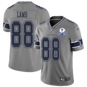 Wholesale Cheap Nike Cowboys #88 CeeDee Lamb Gray Men's Stitched With Established In 1960 Patch NFL Limited Inverted Legend Jersey