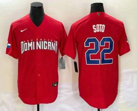 Cheap Men\'s Dominican Republic Baseball #22 Juan Soto 2023 Red World Classic Stitched Jersey