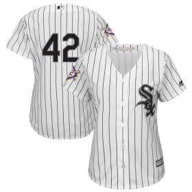 Wholesale Cheap Chicago White Sox #42 Majestic Women\'s 2019 Jackie Robinson Day Official Cool Base Jersey White