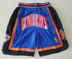 Wholesale Cheap Men\'s New York Knicks 1996-97 Blue Just Don Shorts Swingman Shorts