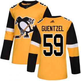 Wholesale Cheap Adidas Penguins #59 Jake Guentzel Gold Alternate Authentic Stitched NHL Jersey