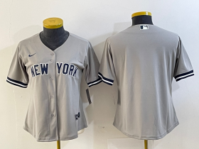 Wholesale Cheap Women\'s New York Yankees Blank Gray Stitched MLB Cool Base Nike Jersey