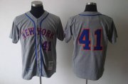 Wholesale Cheap Mitchell and Ness 1969 Mets #41 Tom Seaver Grey Stitched MLB Jersey