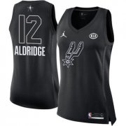 Wholesale Cheap Nike San Antonio Spurs #12 LaMarcus Aldridge Black Women's NBA Jordan Swingman 2018 All-Star Game Jersey