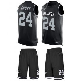 Wholesale Cheap Nike Raiders #24 Willie Brown Black Team Color Men\'s Stitched NFL Limited Tank Top Suit Jersey