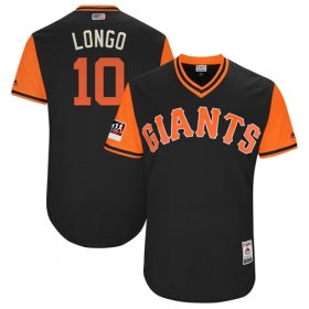 Wholesale Cheap Giants #10 Evan Longoria Black \"Longo\" Players Weekend Authentic Stitched MLB Jersey